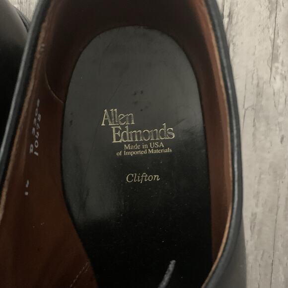 ALLEN EDMONDS Clifton Black Leather Cap Toe Oxfords Mens Size US 14 D Nice! main image 2